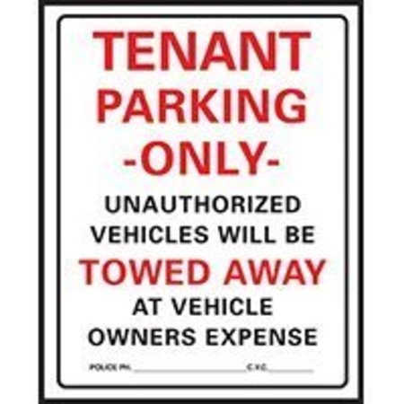 HY-KO HY-KO 701 Parking Sign, Rectangular, Black/Red Legend, White Background 701